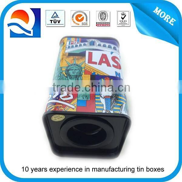 Las vegas printed metal tin coin bank