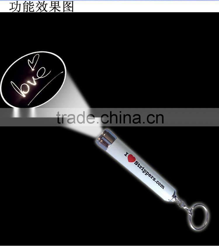 2015 promotional gifts led projector torch keychain,custom logo led metal keychan,led projector keyring