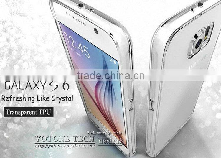 Transparent TPU 5.1 inch for samsung S6 phone case, 6 color slim cell phone case for samsung galaxy S6, for galaxy S6 case