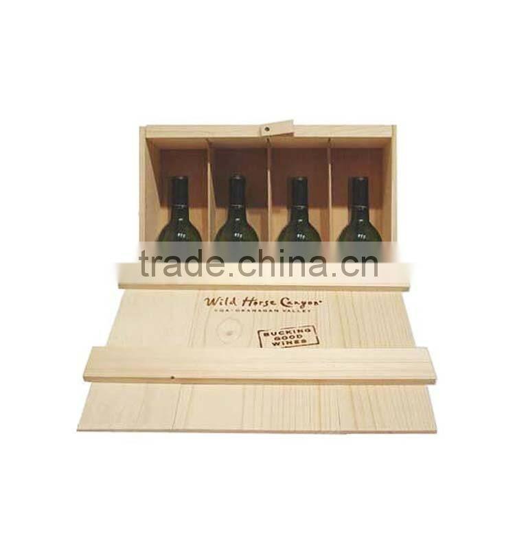 Hot selling wooden box for wine bottles