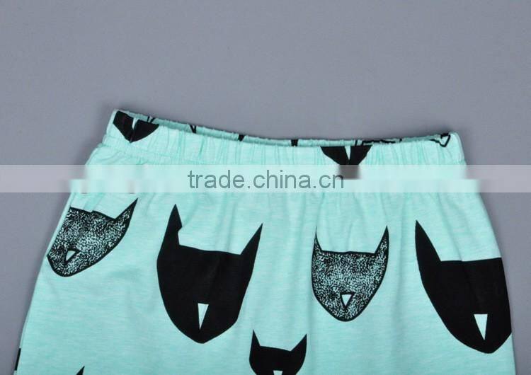 Fashion Children Casual Model Pure Cotton Printed Trousers Summer Baby Kids Clothes