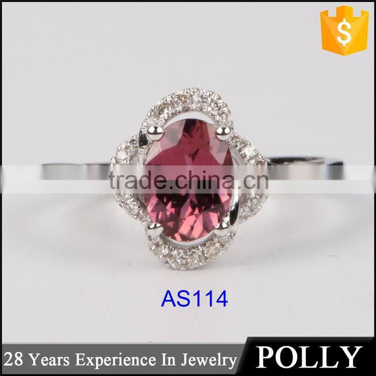 women's silver ring with big red stone Guangzhou factory machining jewelry