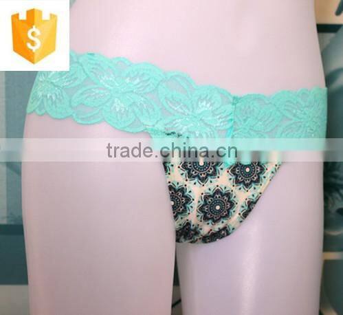 Sexy Lace Thong, Microfiber Printed Body, Girls' Sexy Underwear