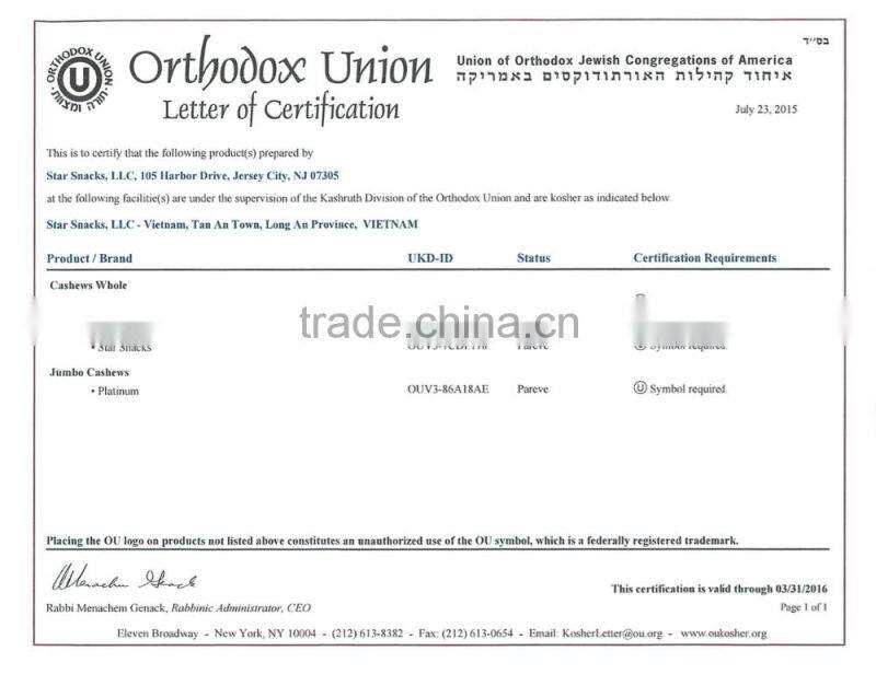 High quality Vietnam w240 cashew nut