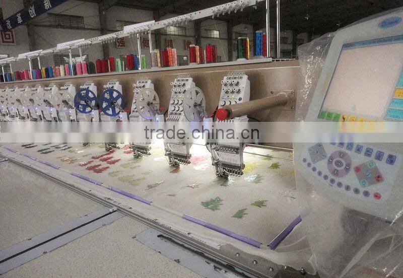6needles 21heads flat single sequin embroidery machine