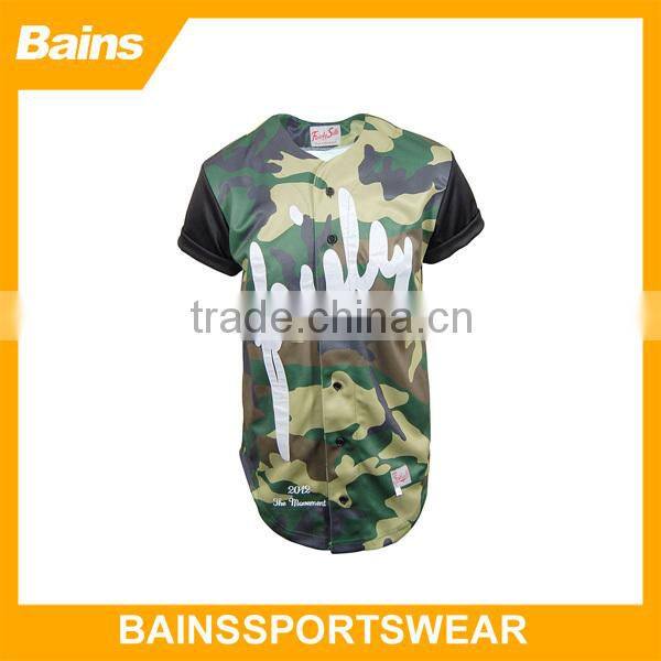 custom design digital camo baseball jersey/camo baseball jerseys/custom digital camo baseball jerseys