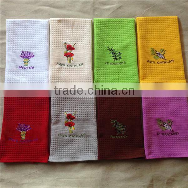 100% cotton dying embroider walf kitchen towel