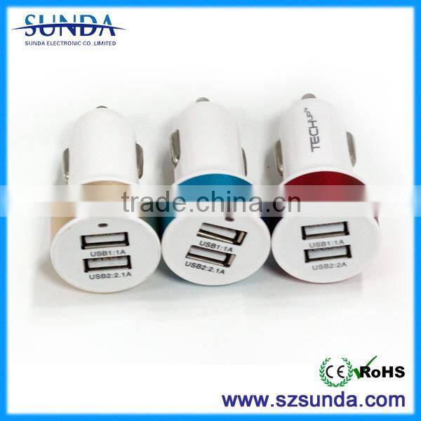 hot sell universal car accessories mini car charger 2 port for mobile devices
