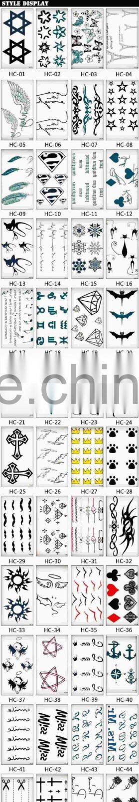 HC73 HC-73 New Design Fashion Temporary Tattoo Stickers Temporary Body Art Waterproof Tattoo Pattern Can Mix order