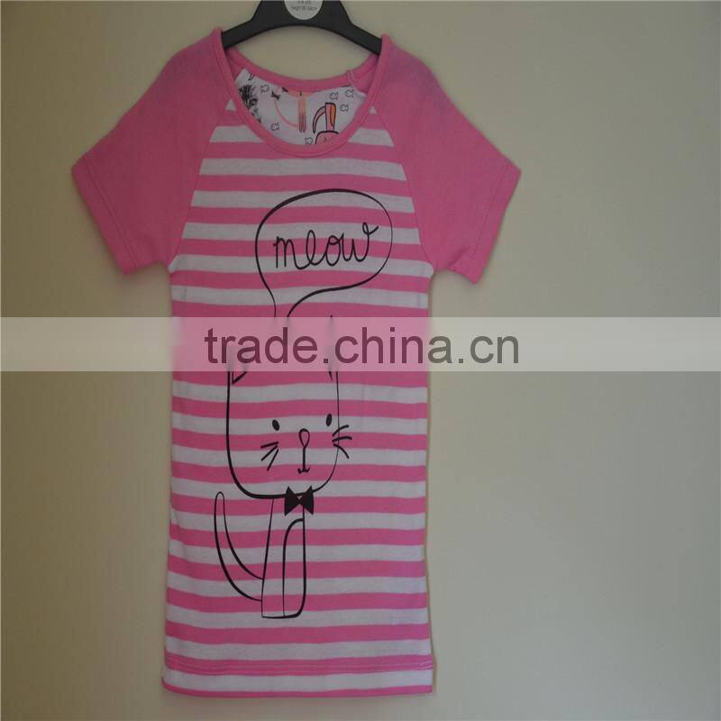 cotton net plain cat baby girl tshirt