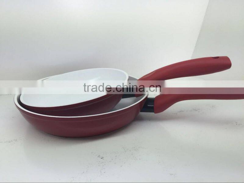 Aluminum Forged/Pressed Non stick Ceramic Coating soft-touch handle Fry Pan sets Frying Pans
