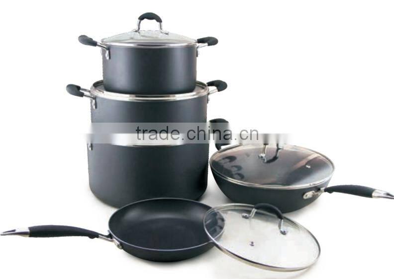 Aluminum cheapest price Pressed Non-stick stewpot stock pot casserole set
