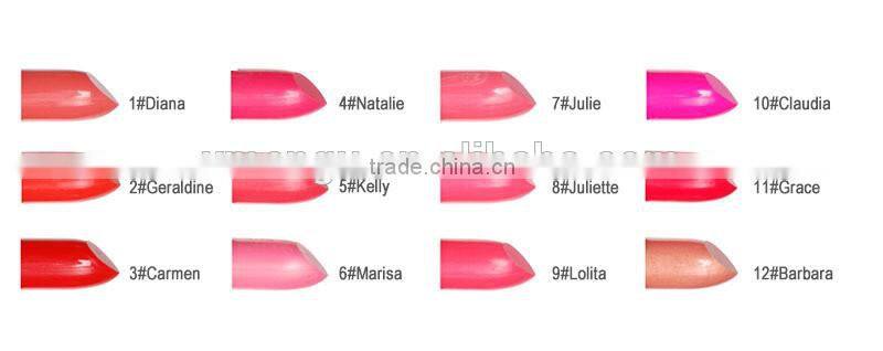 Party Queen 12 Color Lip Stick Bright Colorful lip waterproof private label lipstick