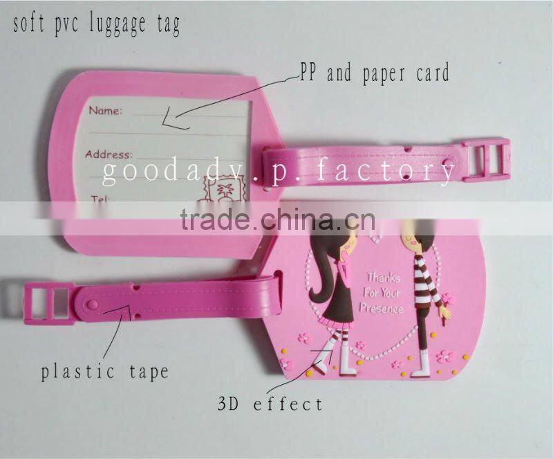 Wholesale custom square shape clear plastic luggage tags / flashing luggage tags