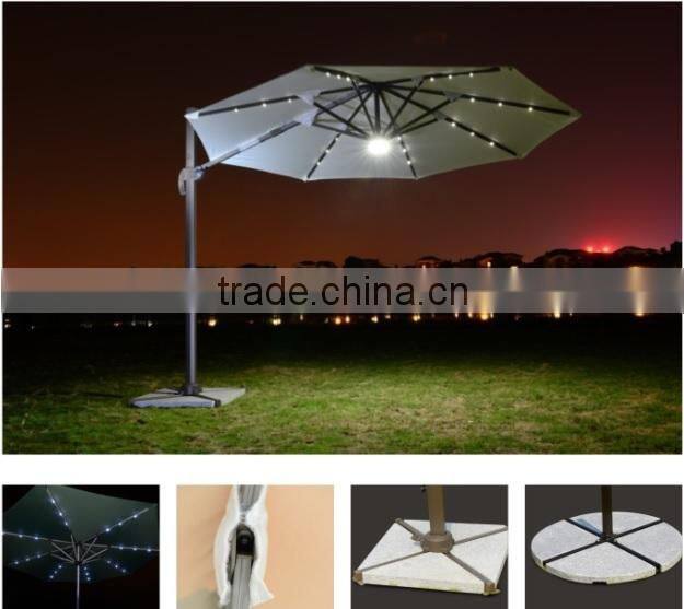 Large Windproof Green Red Beige Round Square Bali Tilt Mechanism Customized Outdoor Patio Garden Beach Umbrella with Marble Base