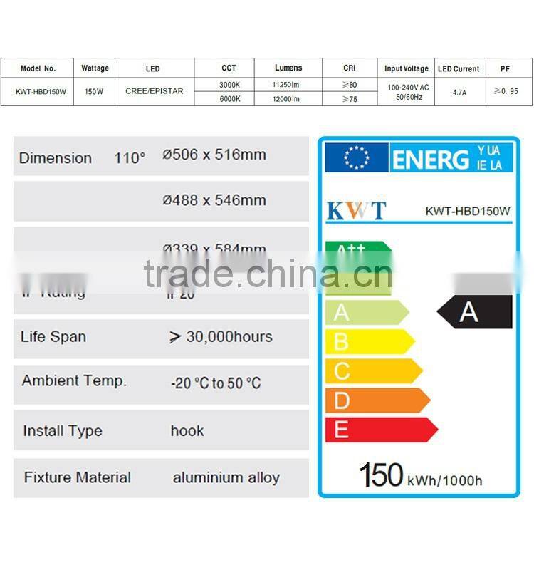 High brightness waterproof high bay light for warehouse