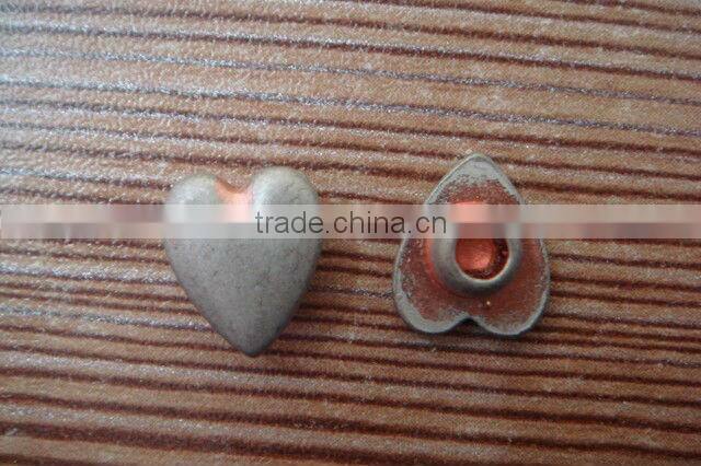 8.5mm hot sale fashion cute metal alloy plating heart rivet