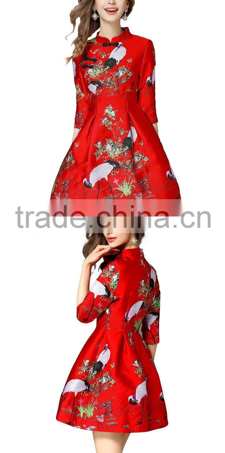 clothing brand in china alibaba online shop fashion woman small mandarin collar chinese dresses short puffy prom dresses