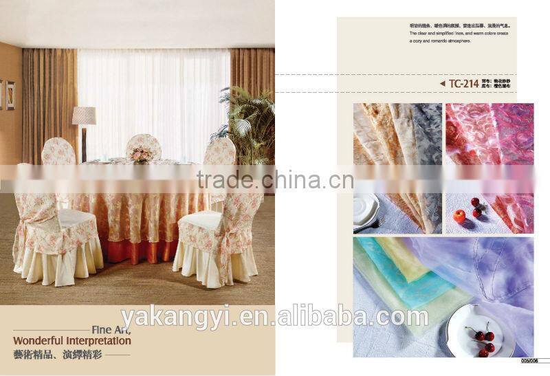 Luxury pure white/red colour wedding decoration chair covers and table covers