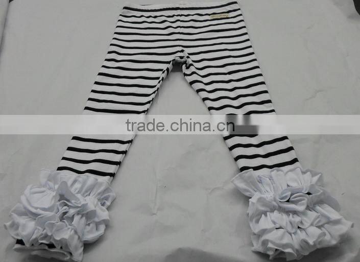 Trendy Cotton Triple Ruffles Legging Tight Pants Tube Baby Icing Ruffle Pants