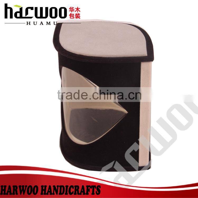 Cheap velvet perfume pack boxes with clear window