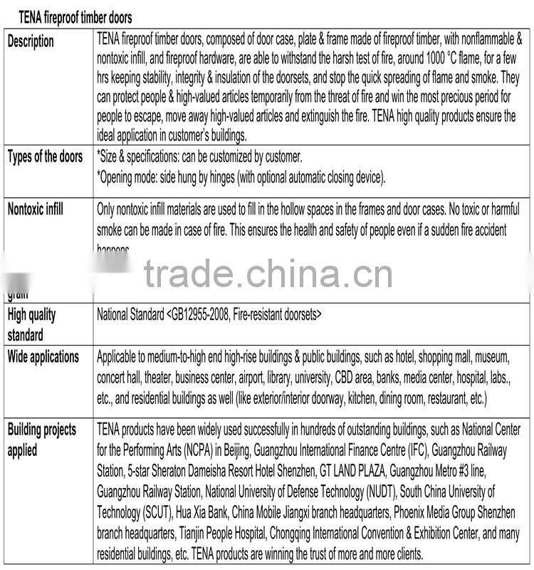 TENA fireproof timber door (Model: TN-YJ-MZF05)