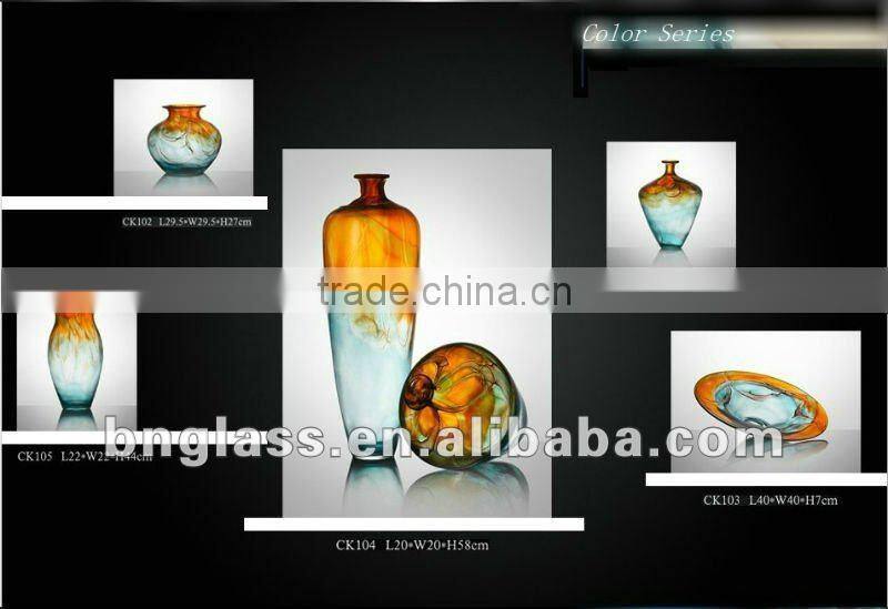 Modern Style Hand-made Glassware vase and plate