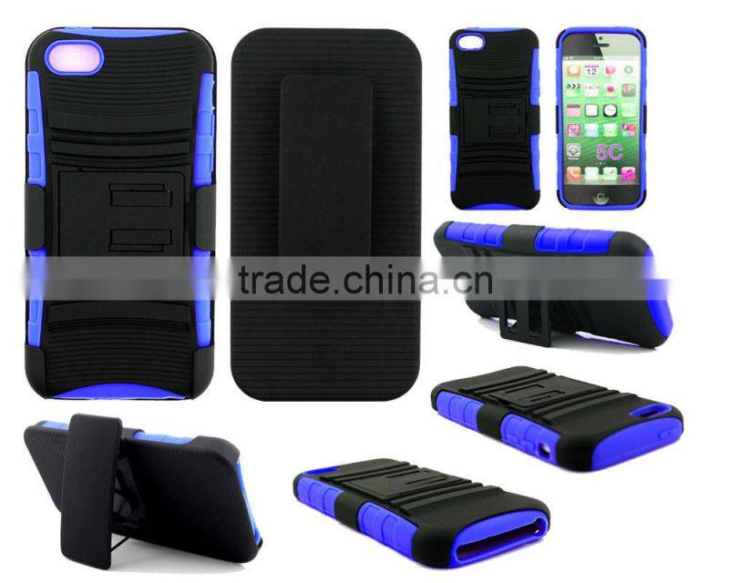 Protective holster cover for iPhone 5C with belt clip