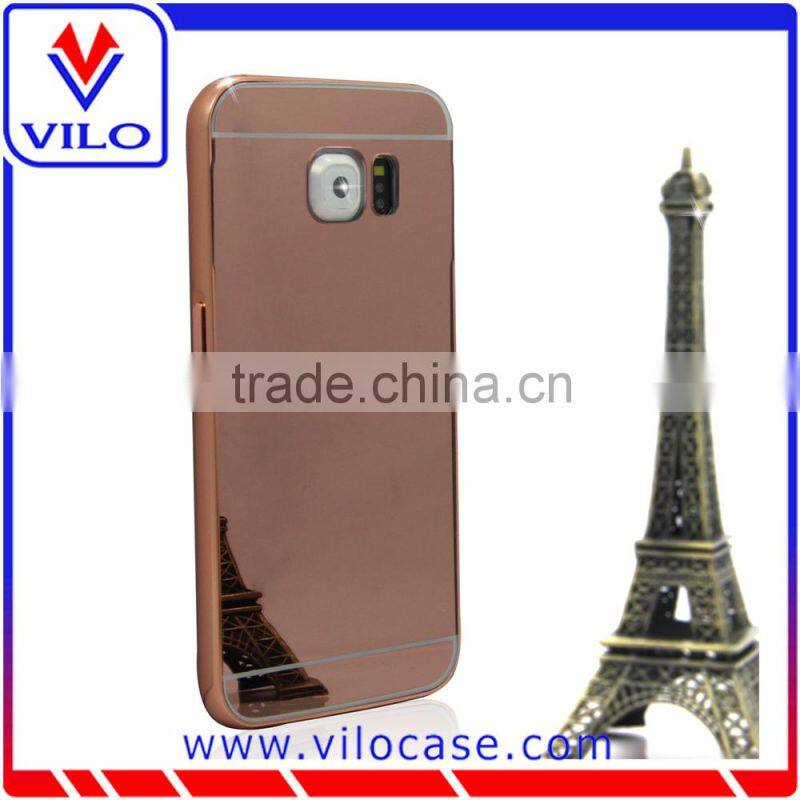 Metal aluminum matte hard bumper mirror case cover for Samsung S6
