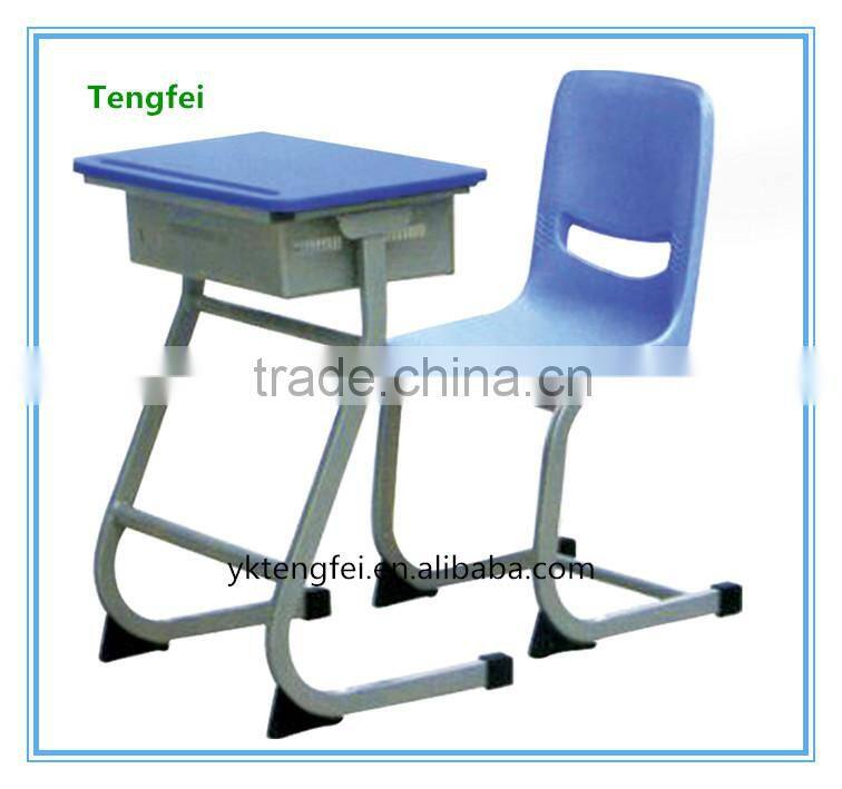 Good design nice price plastic single school desk and chair school furniture