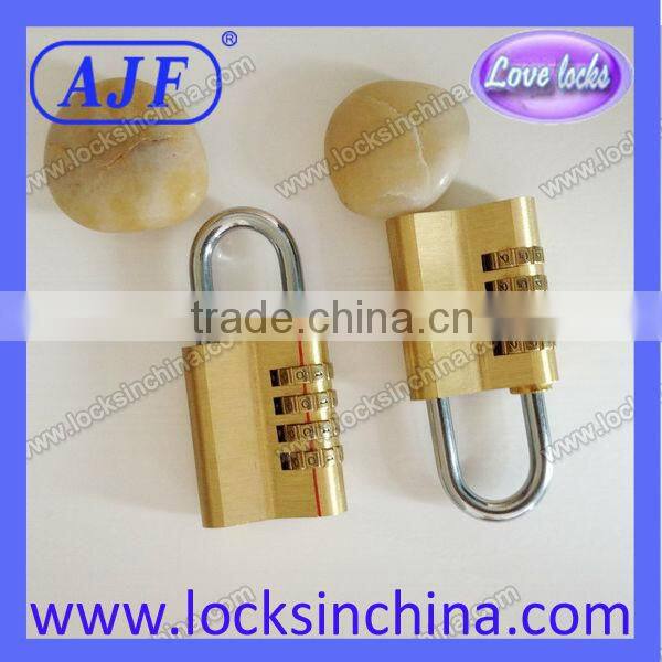 AJF high quality and security 4 digits solid brass combination padlock 40mm