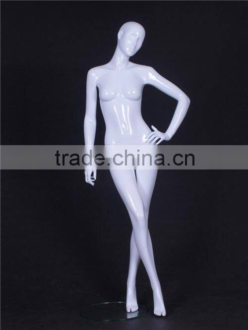 Christmas window display female mannequins with abstract face