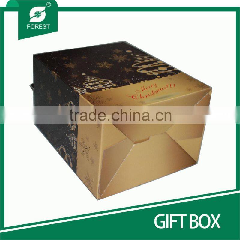 BEAUTIFUL DESIGN CORRUGATED CARDBOARD GIFT BOX WITH HANDLES