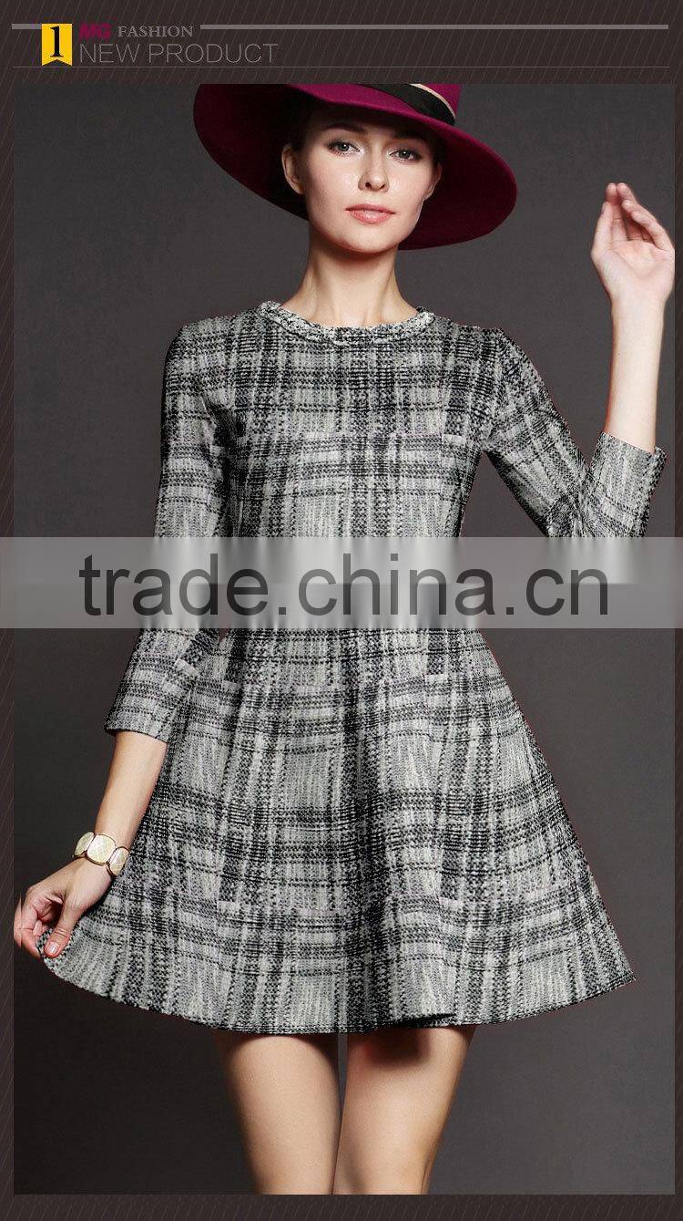 2016 polyester cotton knitted sweater fabric lady dress coat