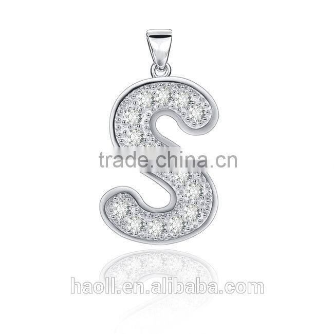 silver initial s shape pendant jewelry s alphabet pendant design