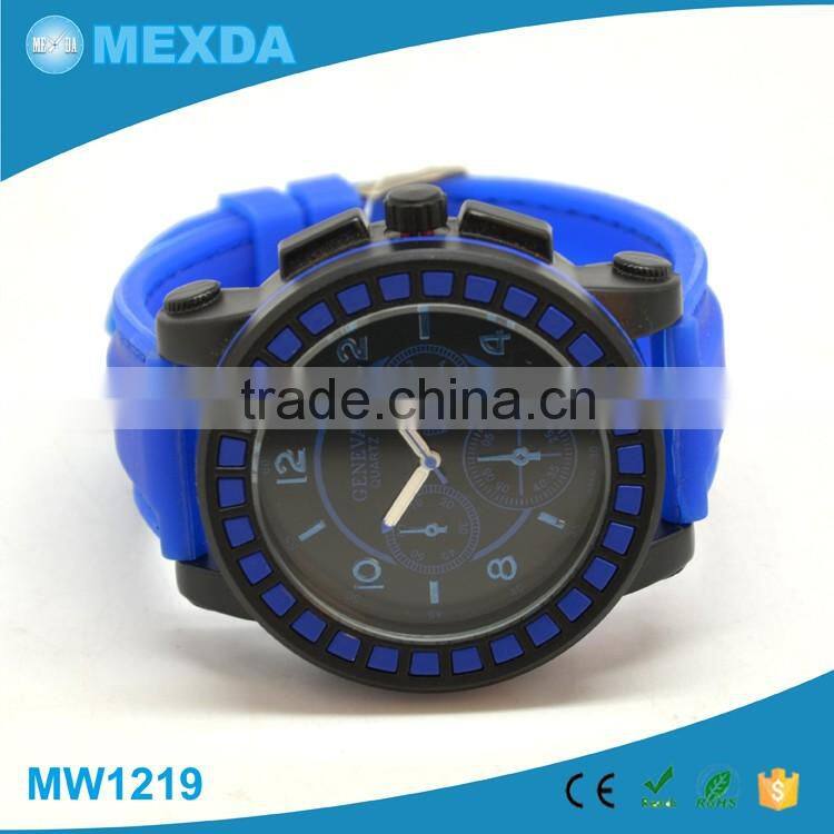Fashion custom stainless steel back cese silicone rubber slap watch