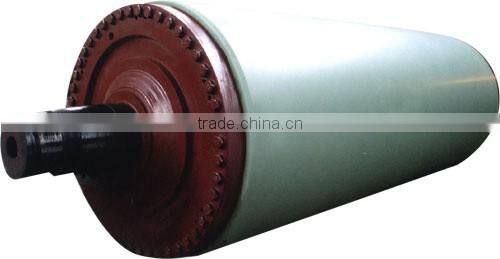 paper making forming section use large diameter rubber coated breast roll for stablize felt of forming section