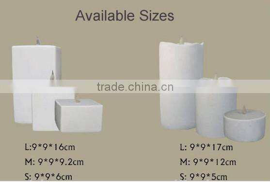 Handmade beautiful printing pillar LED candles for wedding souvenirs