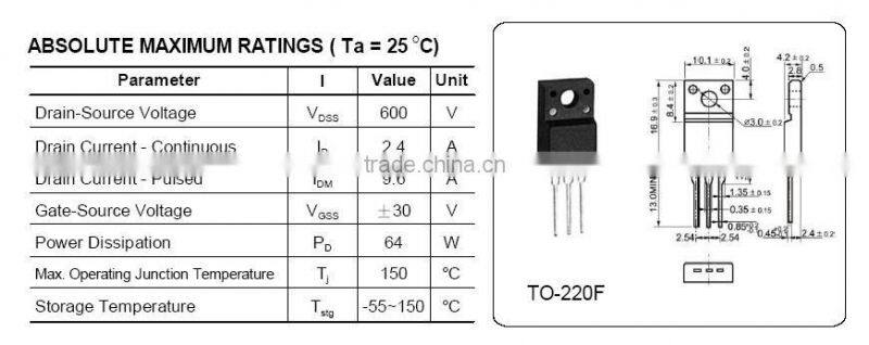 Drain-Source Voltage 600V ne22 mosfet transistor