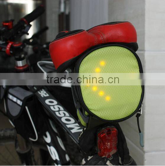 Newest design LED indicator light waterproof bag bike saddle bag