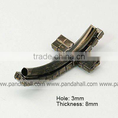 Brass Rhinestone Cross Beads, Grade A(RB-C1496)