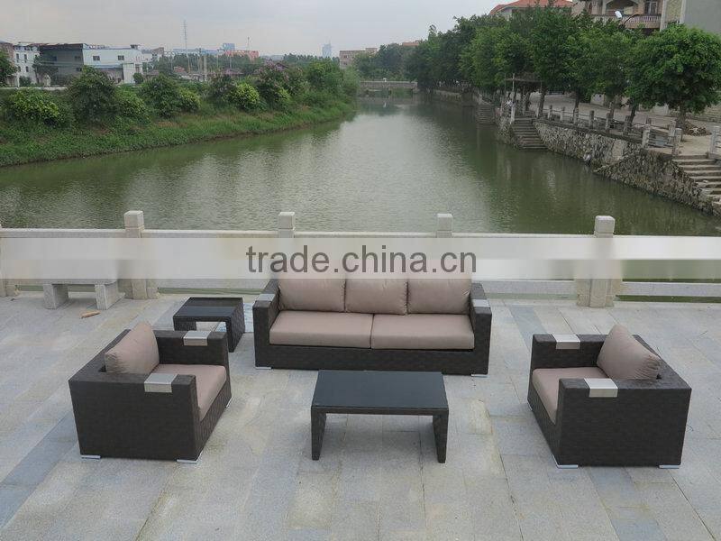 Luxury round rattan large garden use sofa set and wicker outdoor furniture