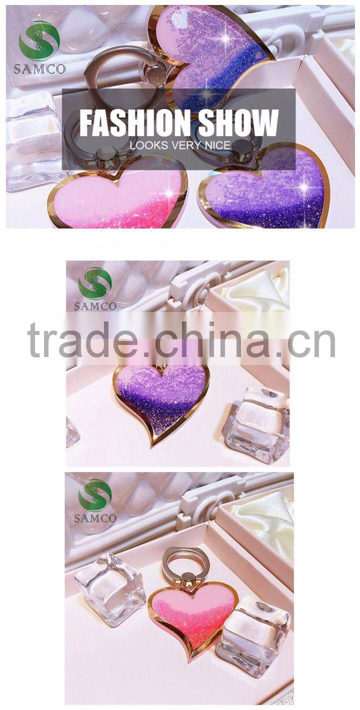 Samco Luxurious Heart Shape Decorative Cell Phone Holder Finger Grip Ring Stand