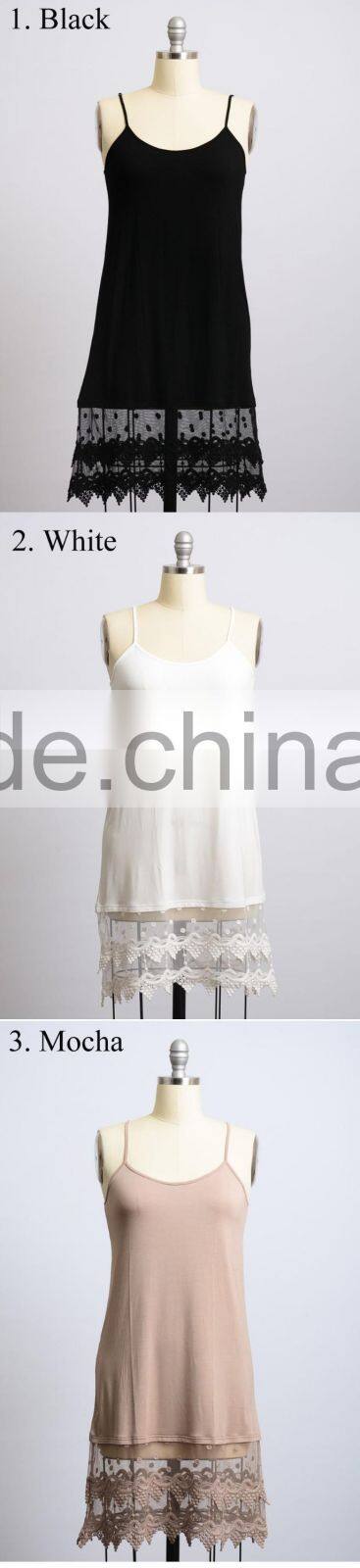 Latest Design Adjustable Strap Girls Dress Elastic Lace Slip Dress Extenders