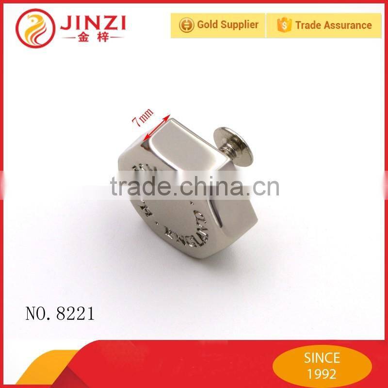No.8221 Hexagonal customized logo rivet and stud in silver/gold/antique brass color