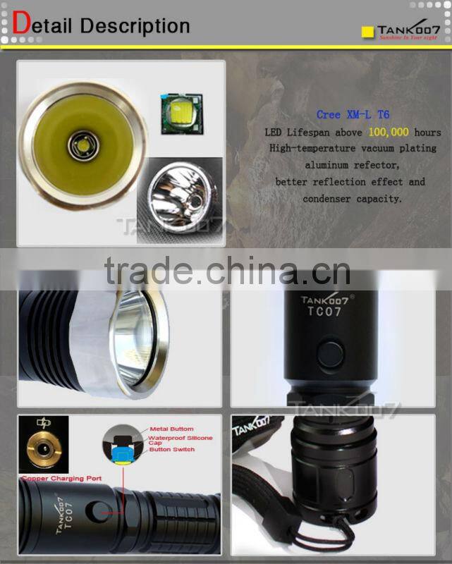 bailong led torch led rechargeable torch 1000 lumens led flashlight torch