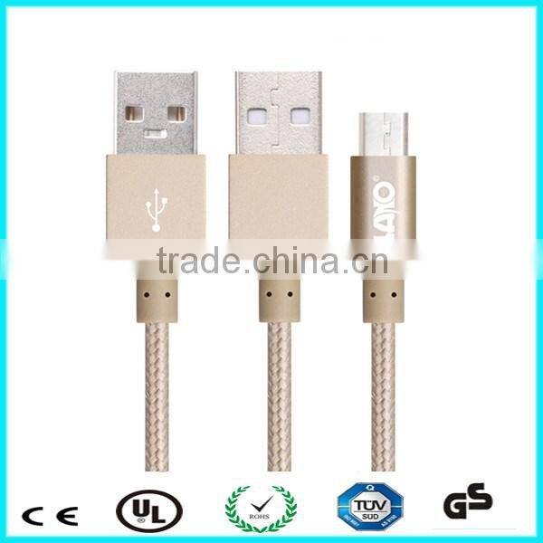 1.8m rose golden micro usb cable for Android mobile