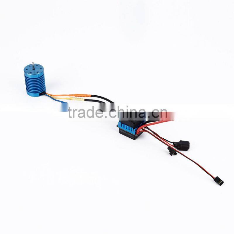 3650 4370KV Slot Sensorless BL Motor with 45A Brushless ESC for 1/10 RC Car Truck