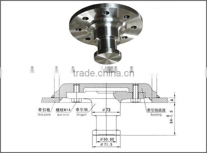 Semi Truck Low Alloy Steel 2 Inch Heavy Duty Top Mount Semi-trailer Bolted Kingpin