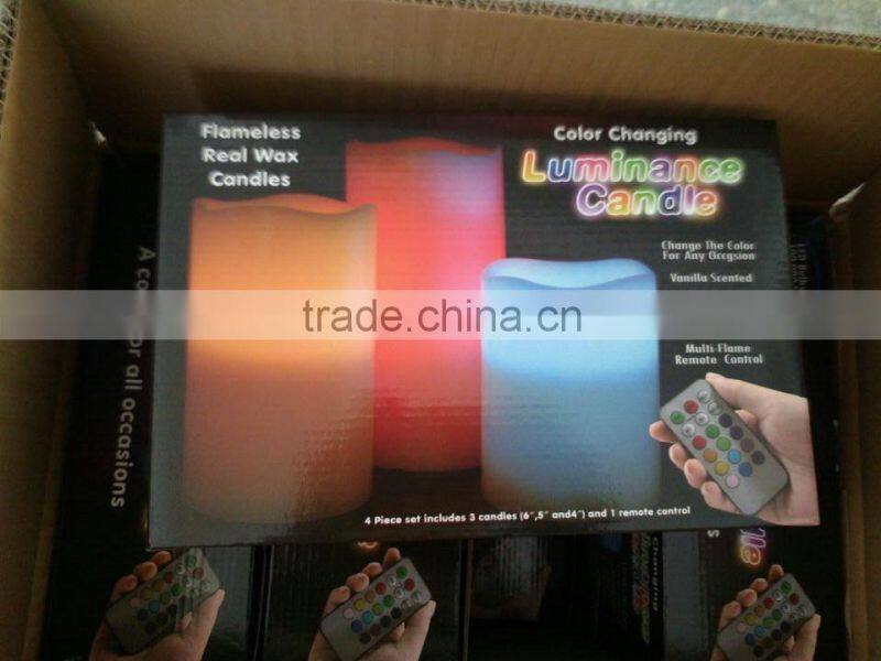 Battery-Operated Real Wax Flameless Candles LED Color-Changing Candles with Remote and Timer